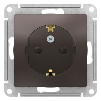 Розетка с заземлением со шторками 16A механизм Schneider Electric AtlasDesign Мокко