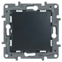 Переключатель одноклавишный автоматические клеммы 10 AX 250 В~ Legrand Etika Антрацит