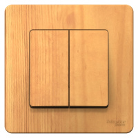 Переключатель 2-клавишный скрытой установки 10A 250B Systeme Electric Blanca Ясень