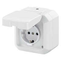Розетка IP54 с заземлением 16А с защитной крышкой  ABB Variant+ Белый