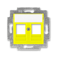 Накладка с суппортом для информационных разъёмов жёлтый ABB Levit