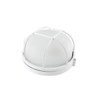 Светильник накладной, круг с решеткой 190х178х85мм, 60W, Е27, IP54 / белый TDM НПБ