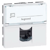 Розетка RJ45 кат. 5е UTP 2 модуля алюминий Legrand Mosaic