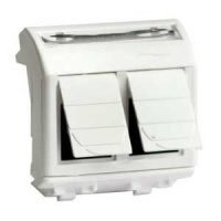 Розетка компьютерная 2xRJ-45 кат. 5e Keystone AMP 110 Connect (2 мод.) / слоновая кость DKC Brava Розетка компьютерная 2xRJ-45 кат. 5e Keystone AMP 110 Connect (2 мод.) / слоновая кость DKC Brava