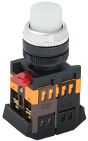 Кнопка ABLFP-22 белый d22мм неон/240В 1з+1P IEK