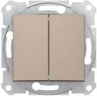 Переключатель 2-клавишный 10A Schneider Electric Sedna Титан