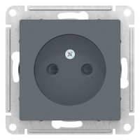 Розетка без заземления со шторками 16A механизм Schneider Electric AtlasDesign Грифель