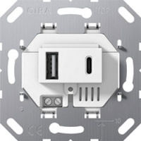 Разъем USB для питания Type-A / Type-C Gira System-55 Белый