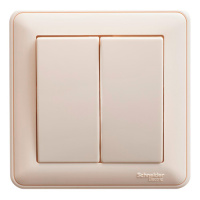W59 2-клавишный Выключатель, 10АХ, в сборе, слоновая кость Schneider Electric