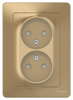 Розетка двойная без заземления со шторками скрытой установки 16A 250В Systeme Electric Blanca Титан