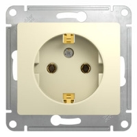 Розетка с заземлением Systeme Electric Glossa Бежевый