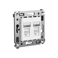 Компьютерная розетка RJ-45 в стену, кат.6 двойная,"Avanti", "Белое облако" DKC