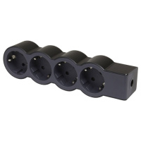 Удлинитель с заземлением 4 розетки без кабеля Legrand Черный