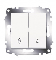 Переключатель (сх. 6) + Выключатель кнопочный ABB Cosmo Белый