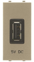 Механизм USB зарядного устройства 1М 2000 mA 5В ABB Zenit Шампань