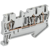 Клемма пружинная КПИ 3в-2,5 3 вывода 31А серый IEK