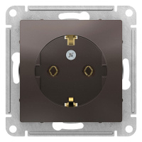 Розетка с заземлением 16A механизм Schneider Electric AtlasDesign Мокко