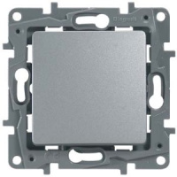 Выключатель одноклавишный автоматические клеммы 10 AX 250 В~ Legrand Etika Алюминий