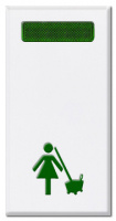 Сигнализатор LED Уборка номера с зеленой подсветкой/маркировкой ABB NIE Zenit Белый N2180.5 BL