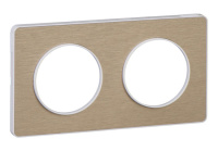 Рамка 2-постовая Schneider Electric Odace Полированная бронза/Белый
