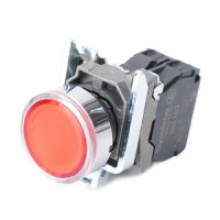 Systeme Electric Кнопка SB4 с подсвет в сборе модуль 22мм красная металл 230-240ВAC 1НЗ