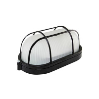 Светильник накладной, овал с решеткой 210х105х85мм, 60W, Е27, IP54 / черный TDM НПБ