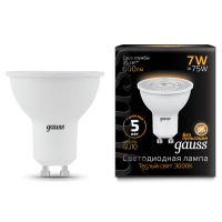 Лампа светодиодная GU10 150-265В 7Вт 3000К Gauss Лампа светодиодная GU10 150-265В 7Вт 3000К Gauss