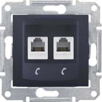 Розетка телефонная 2-ая RJ11 Schneider Electric Sedna Графит