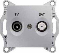 Розетка TV-SAT проходная 8dB Schneider Electric Sedna Алюминий