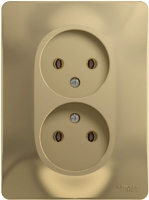 Розетка 2-я без заземления в сборе с рамкой Systeme Electric Glossa Титан