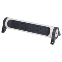 Удлинитель с заземлением 4 розетки без кабеля, с кнопкой включения и поворотным основанием Legrand Белый/Черный