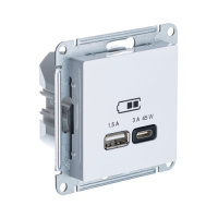Розетка USB A + тип-C 45W высокоскор.заряд. QC PD механизм Schneider Electric AtlasDesign Белый
