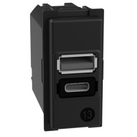 Зарядное устройство USB с 2 портами типа A и C -15 Вт Bticino LivingNow