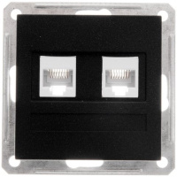 Розетка компьютерная 2-ая RJ45 кат.5e Wessen 59 Черный бархат
