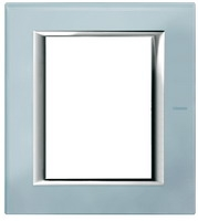 Рамка прямоугольная итальянский стандарт ITA 3+3 мод Bticino Axolute Голубое стекло 