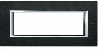 Рамка прямоугольная итальянский стандарт ITA 6 мод Bticino Axolute Черный мрамор Ардезия 