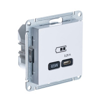 Розетка USB тип-C 65W высокоскор.заряд. QC PD механизм Schneider Electric AtlasDesign Белый