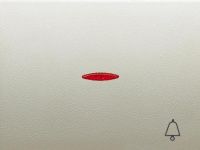 Клавиша 1-ая с символом "Звонок" и линзой подсветки ABB NIE Olas Белый жасмин