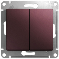 Переключатель 2-клавишный (схема 6) 10AX механизм Systeme Electric Glossa Баклажановый