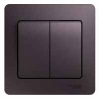 Выключатель 2-клавишный (схема 5) 10AX в сборе Systeme Electric Glossa Сиреневый туман