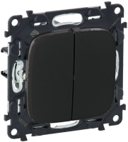 Переключатель 2-клавишный на 2 направления 10A Legrand Valena Allure Антрацит