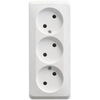 Этюд о/у тройная Розетка без заземления без шторок 16А 250B, белый, россия SE
