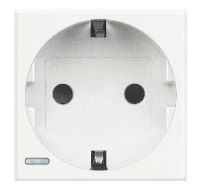 Розетка с заземлением защитными шторками винтовой зажим 2 мод Bticino Axolute Белый