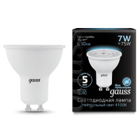 Лампа светодиодная GU10 150-265В 7Вт 4100К Gauss Лампа светодиодная GU10 150-265В 7Вт 4100К Gauss