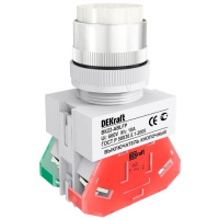 Выключатель кнопочный с фиксацией ABFP 22мм 220В белый DEKraft ВK-22