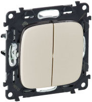 Выключатель 2-клавишный 10A Legrand Valena Allure Слоновая кость