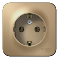 Розетка с заземлением без шторок накладного монтажа с изолирующей пластиной 16A 250В Systeme Electric Blanca Титан