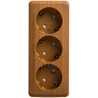 Этюд о/у тройная Розетка с заземлением со шторками 16А 250B, бук, россия SE