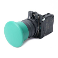 Systeme Electric Кнопка с гриб головкой SB5 в сборе 22мм 40мм зеленая с возвратом пластик 1НО