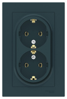 Розетка двойная с заземлением 16A в сборе Schneider Electric AtlasDesign Изумруд